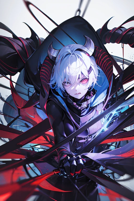 1god,official art,god々New,disaster々New体,Iridescent pattern,Humanoid,gray hair,Black Flame,原godインパクト,Black light particles,huge,black sun,black armor,devil and angel wings