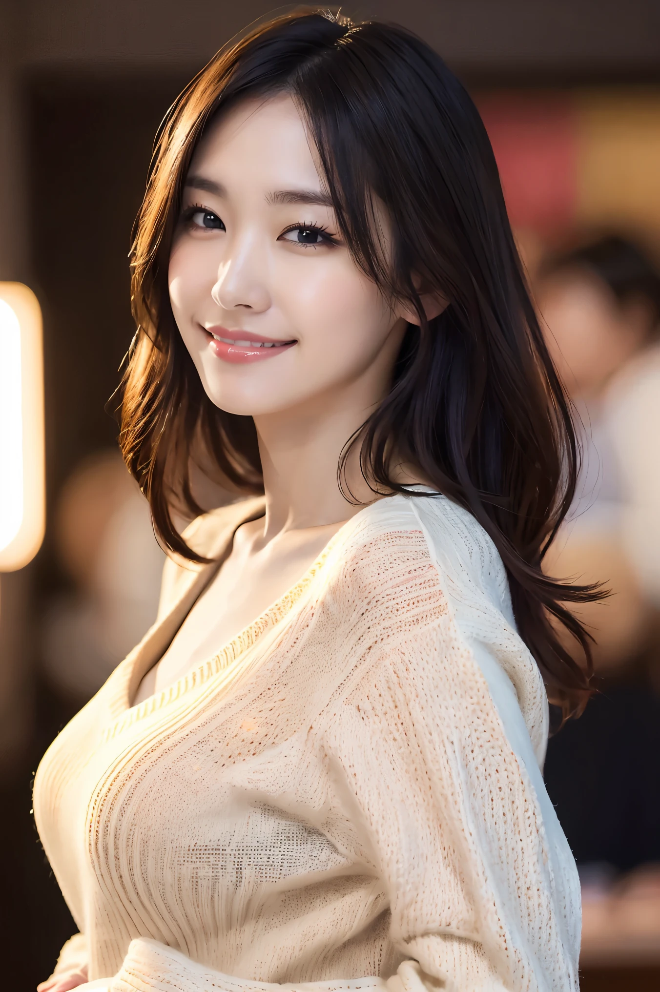 Tabletop, Highest quality, shape, Very detailed, finely, High resolution, 8k wallpaper, 完璧なダイナミックな構shape, Beautiful and exquisite,ランダムなcute髪,,Natural color lip, Bold sexy pose,smile、20-year-old girl、cute、Looking into the camera,Always blur the background,Perfect and beautiful face,Slim face and figure,Big eyes、Putting on gal makeup,Small face,Shooting from below、smile,Blurred Background,Elegant feminine face、Cyberpunk Fashion、Change pose randomly、Randomly change the shooting angle and position、smile、Top to bottom々Shoot from the right angle and direction、Sexy Face