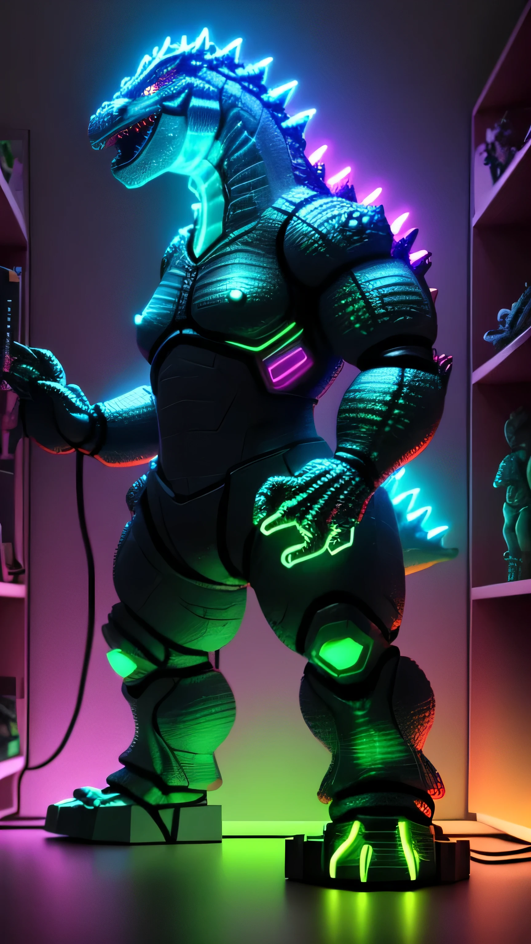 ,masterpiece, best quality, 4k, best quality, masterpiece,sexy robot ,seams black body, , standing, high-definition, crisp clarity, sharp contrast, vivid luminance, intricate textures, metallic sheen, radiant glow.neon trim,glowing trims,from below,blank face,sexy,indoor,(purple trims),(neon trim:1.4),womb tattoos,busty,muscular,large breasts,no head,no eyes,big mouth,sharp teeth,very long tongue ,spread pussy,fingering,masturbation,wet