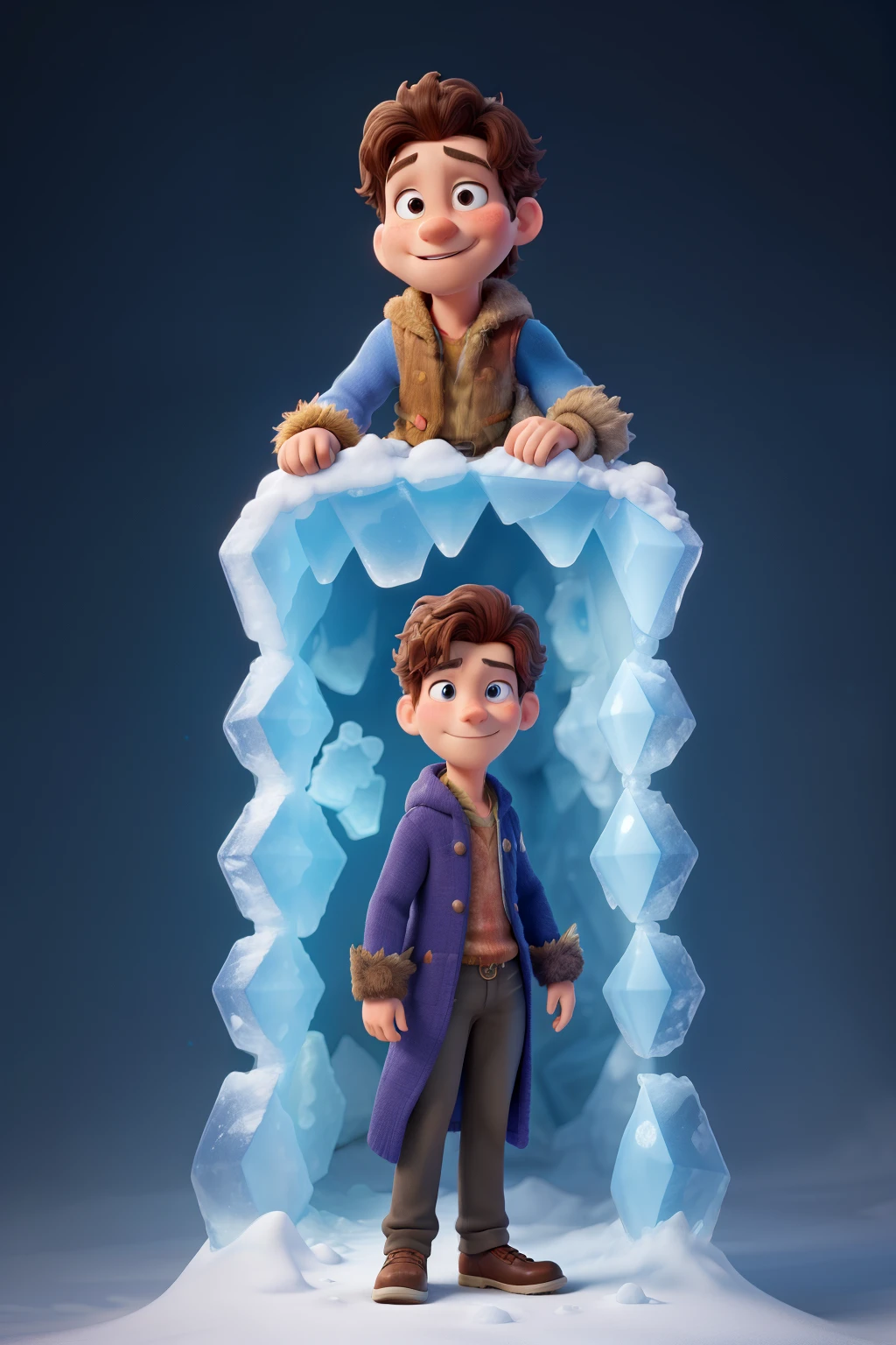Disney's Prince Hans standing in front of his ice castle