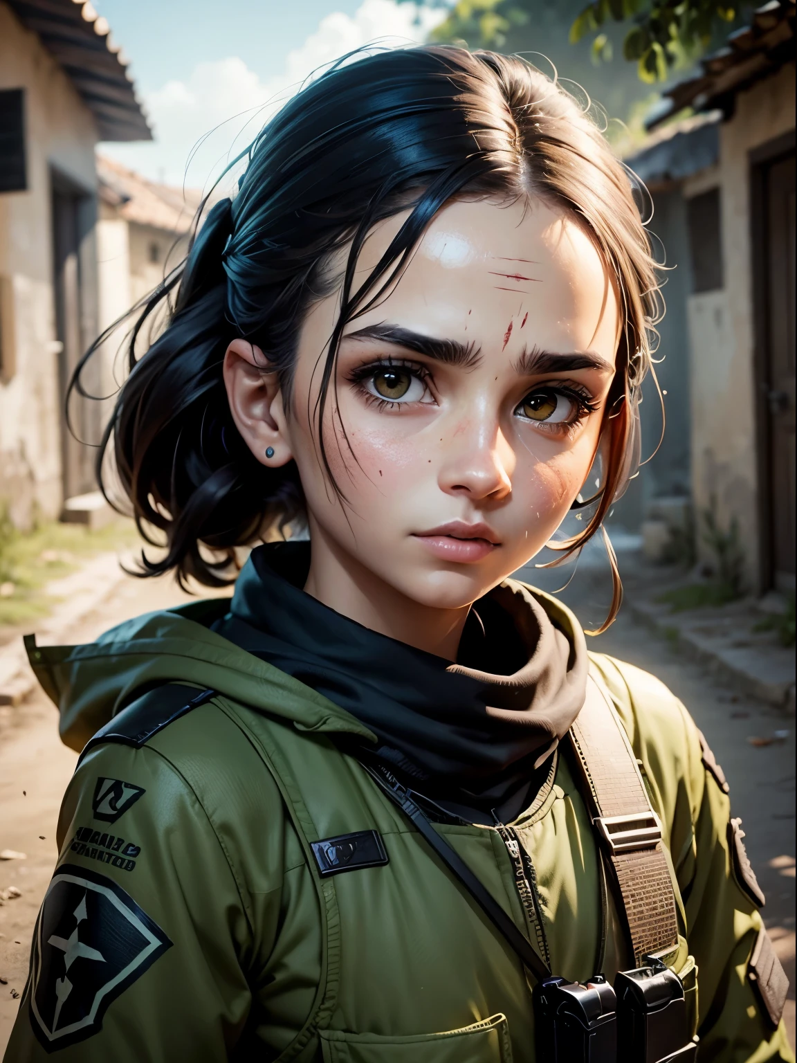 Soldado, call of duty, jogo, time 4 pessoas, armados, cara de mau, pintura facial