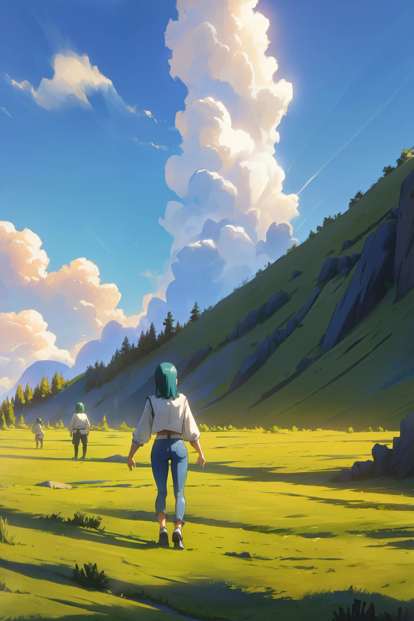 In a green meadow stands a girl leading a group of knights. BREAK With a brave expression, she guides them towards their destination. BREAK Behind her, a green forest stretches out and beyond that, mountains rise in the distance. BREAK The most suitable effect for this scene would be a watercolor painting technique to capture the softness of the meadow and the fluidity of the movement.(La mejor calidad,4k,Altas Resoluciones),(realista:1.37),Shy and blushing,sexy,monos en el suelo,uniforme transparente mojado,Black lingerie,pantalon corto,Medias negras largas,Wet,empapado,abierta de piernas,Agua,(foto ),
(Cuerpo completo,anime),(vivid colors),(Soft lighting)