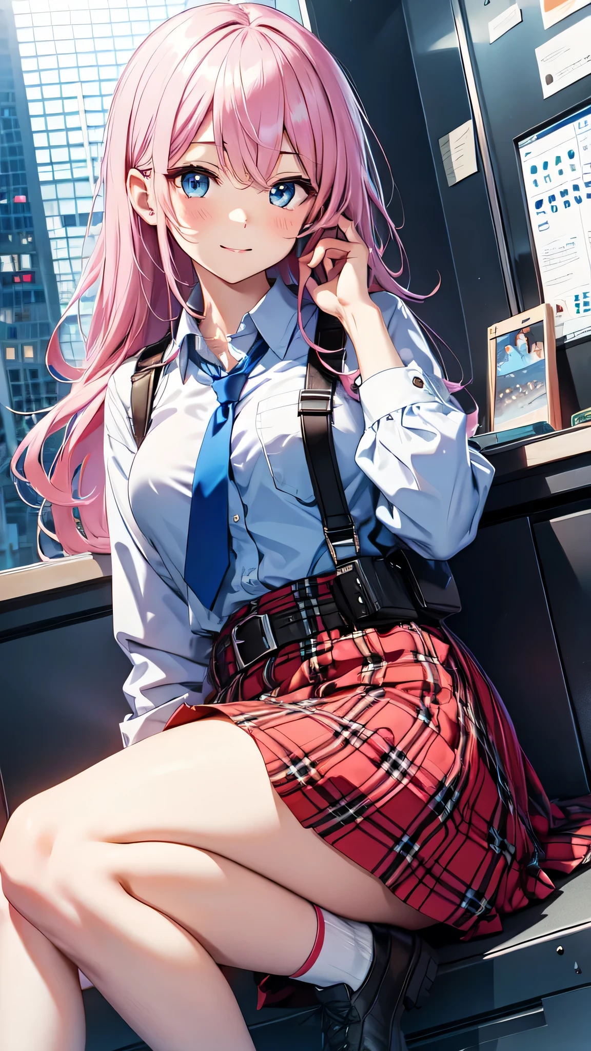 Beautiful woman、Side Ponytail、Blazer Uniform、Very short pleated skirt、Acme Face、Best image quality、High resolution、masterpiece、super high quality、Thick pubic hair、Screaming orgasm face、Pink Panties、Pink Bra、Blushing、4K quality、Blushing、泣く of ecstasy、Wearing black knee socks、Heavy breathing、{Highest quality}, {so beautiful}, {Very detailed}, {Best illustrations}, Browsing Caution, girl,