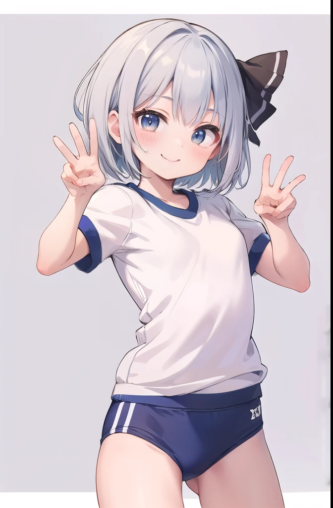 (((((whole body)))))、Youmu, This is a very cute gym uniform 、smile,、cowboy shot、stylish pose、