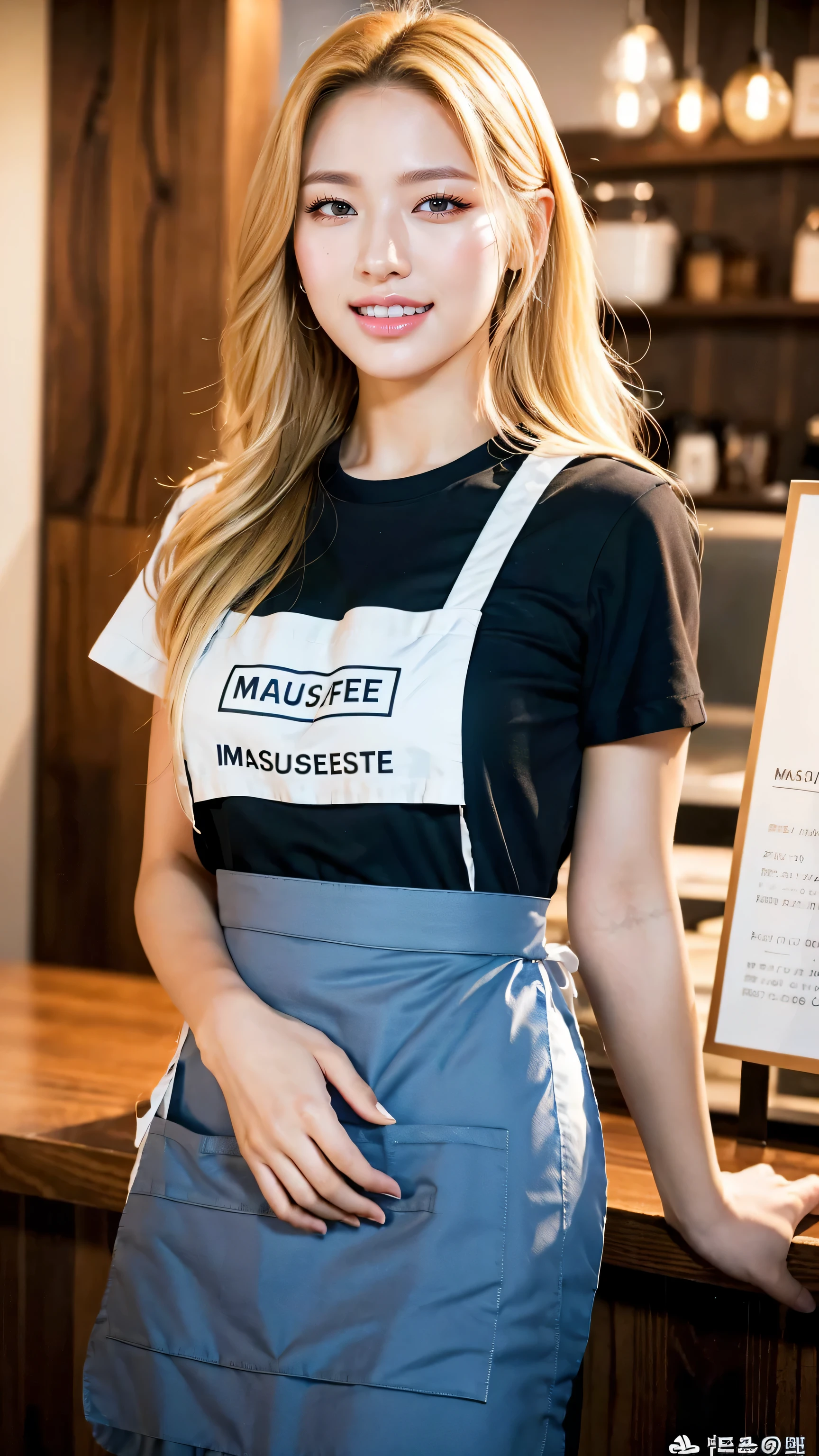 ((((Hair styles of different lengths))))、Earrings、襟付きshirt、、((((Blunt bangs)))) ((Short bangs))、Shorn bangs、(((Stylish restaurant)))、(masterpiece、highest quality、In 8K、32k、masterpiece、Super huge 、超A high resolution、Impressionism、Realistic:1.2)、Cowboy Shot、Sharp focus、Beautiful face with detailed background of face and eyelids、blue sky、Glowing Skin、Sharp pupils、Realistic eyes and beautiful face、Blurred Background、Beautiful 28 year old girl、Glowing Skin、(((bright and beautiful hair)))、iris、(((shirt)))、(Knee-length skirt)、(I see a very small Scanty.:1.45)、Thighs Thighs Thighs Thighs、curve、Dynamic pose、Powerful composition、((Melancholic expression))、((A look of contempt))、sweating、((Jet Black Hair))、Lace panties、((Source order))、High nose、(Small Mouth)、Skirt tearing、((Grab the skirt))、stockings、Pubic hair is visible、((waitress))、(Wearing a name tag)、((Panties in various colors:1.25))、Wearing an apron