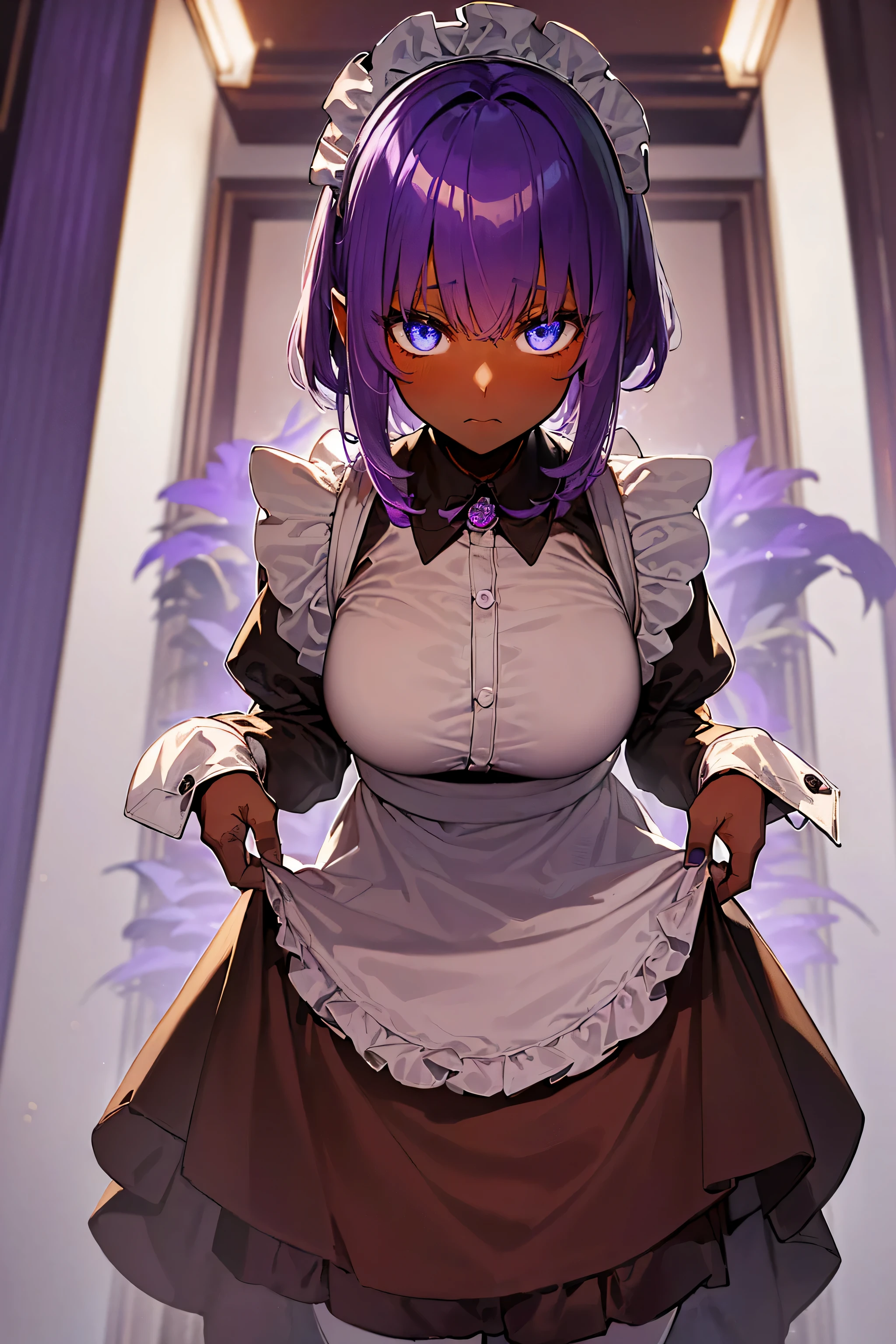 slime cleaning the room, (Translucent purple skin:1.6), (serious, elegant), No humans, maid outfit, liquid hair, Slimy liquid dripping from her body. Her hair is also covered in slime. slime scatters, Beautiful eyes with fine symmetry, (Intricate details:1.4), (Highly detailed face and eyes:1.2), slim figure, homely cabin, (maidservant: 1.4), (Black and White Maid Outfit: 1.2), anime, fantasy, (Highly detailed), (high resolution), (Best quality), (masterpiece)
