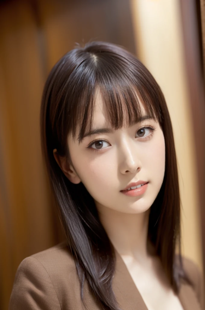 
((highest quality,8K,masterpiece:1.3)), Japanese, 26 year old female model,bangs、black haired、long hair、straight hair、Hair fluttering in the wind、((8K、RAW photo、excellent quality、masterpiece:1.2)、(realistic、Photorealistic:1.37)、Super detailed、超High-resolution、1 girl、view audience、detailed beautiful face、laughter、(thin waist) :1.3)、shirt、beautifully detailed skin、skin texture、floating hair、professional lighting、small breasts、Soft Eyes