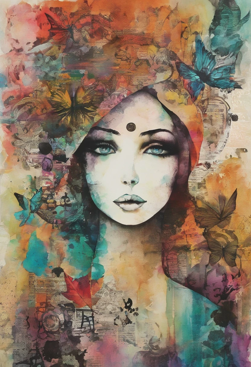 ouistiti triste ::2 colorful ink painting ::2 art fantasy