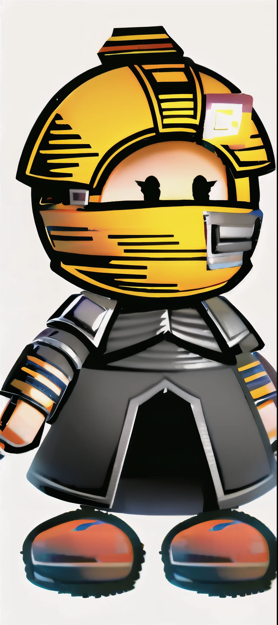 fennec shand
hair_ornament
single braid
scar on face
uniform
bounty hunter helmet simple background, full body, tall human black eyes, solid oval eyes, outline