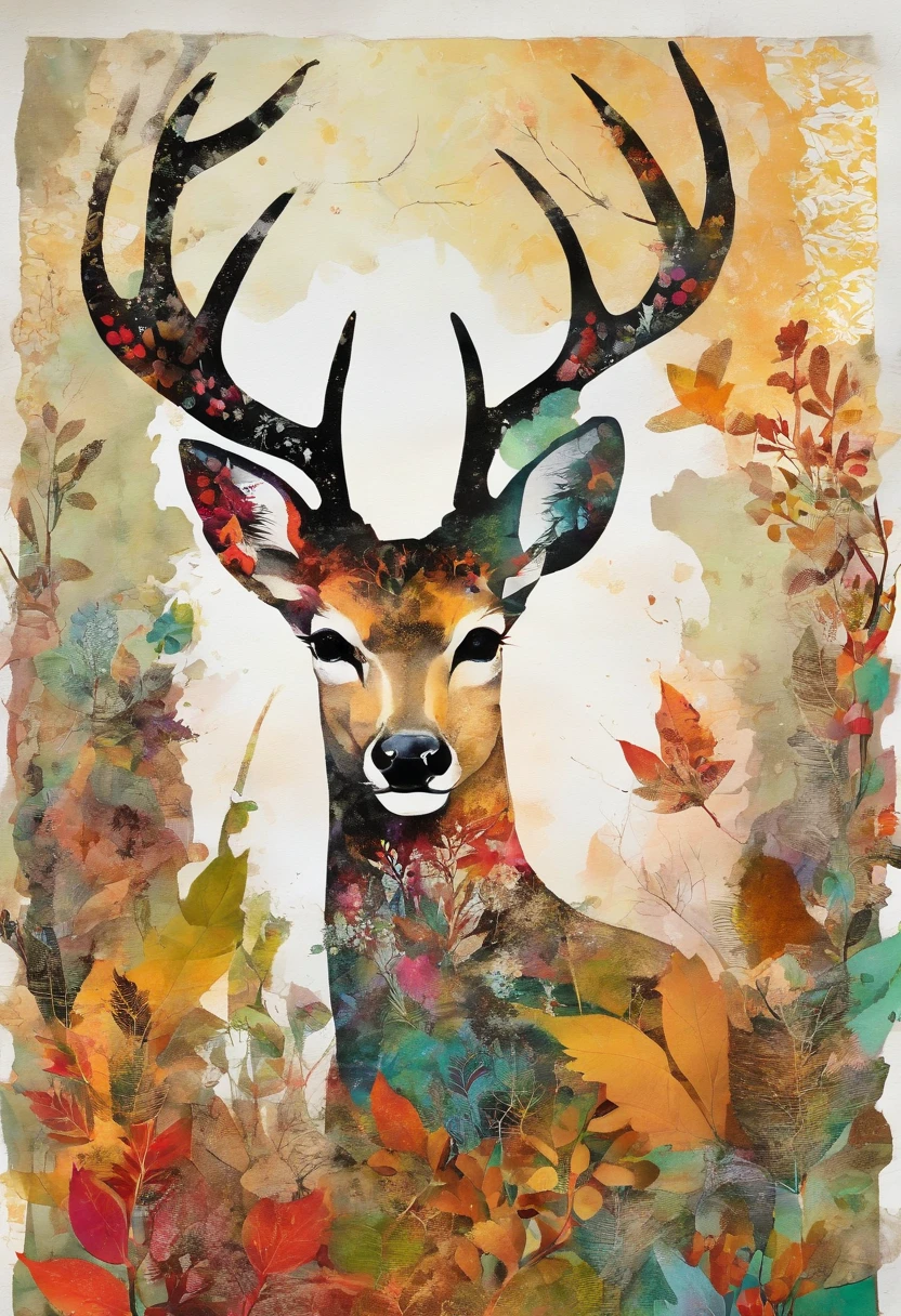 biche marchant, forest ::2 colorful ink painting ::2 art fantasy