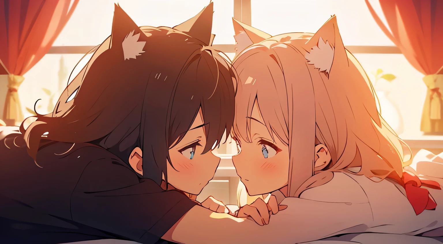 couple in love, Cat ear