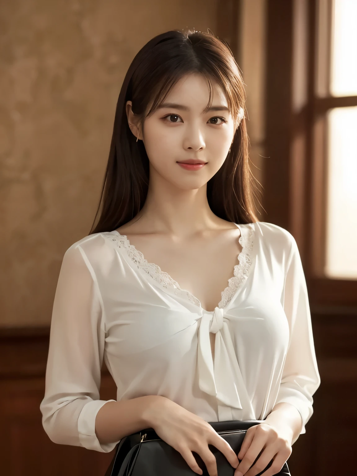 1 girl, (wearing a white blouse:1.2), short skirt, beautiful japanese actress,
(RAW photo, highest quality), (realistic, Photoreal:1.4), masterpiece,
very delicate and beautiful, very detailed, 4k wallpaper, wonderful,
finely, very detailed CG Unity 8k wallpaper, Super detailed, High resolution,
soft light, beautiful detailed girl, very detailed目と顔, beautifully detailed nose, beautiful and detailed eyes, cinematic lighting,
break,
Open Cafe in Europe,
perfect anatomy, smiling, fully facing front, (looking at camera), (waist shot), large breasts,(The bag is worn with the strap crossing the chest, which accentuate the bust:1.3)