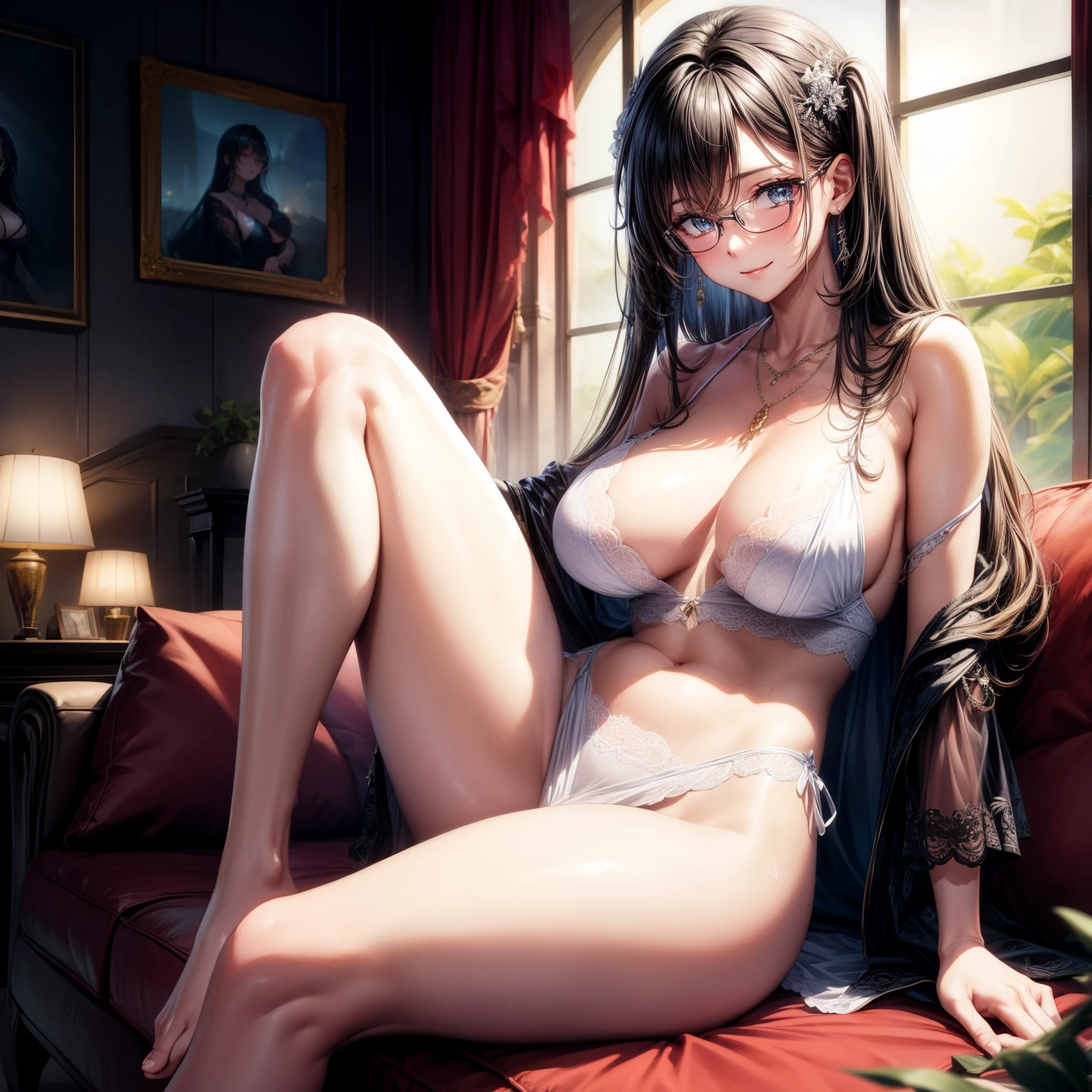 (8k,Super details,The best masterpiece,nature,Perfect work of art,perfect female figure),two women,sister and sister,sisters,Rainbow hair,perfect face,(huge),Neighbor's Wife,woman hairstyle,elegant wife,Mature and exposed,20 years old,fair skin,messy hair,Perfect sexy body,Fashionable streets,Luxurious living room with exquisite details,Wearing a sexy lace nightgown,exposed belly,Lace T-word,性感的透明的Lace T-word,Invasion into the ass,Hot and sexy sexy girls,wear glasses,sitting position,your legs,The body sweats a lot,The whole body is soaked,Want to take off clothes,Smile,blush,Detail background,necklace,perfect eyes,, T-shaped small size,huge的山雀