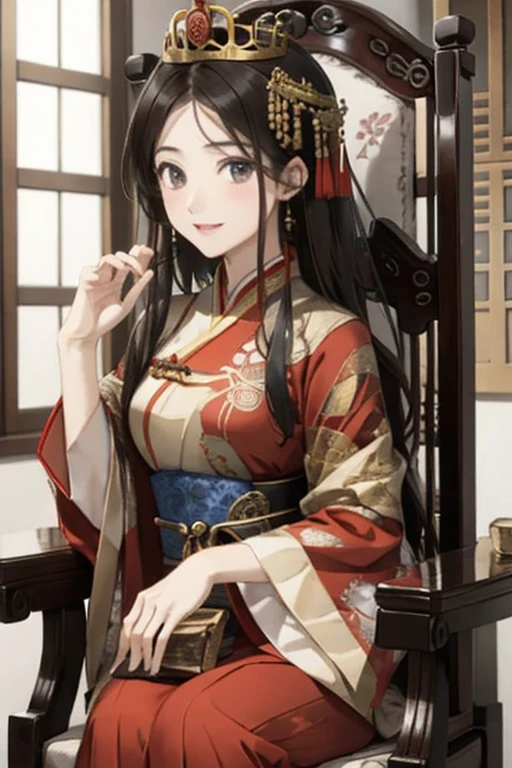 ((highest quality)), ((masterpiece)), (be familiar with), perfect face、perfect proportions、
Satomi Ishihara、ancient China衣装、luxurious ornaments、Red clothes、Queen、ancient China、palace、Crown、ancient China宮廷衣装、luxury accessories、Hanfu、ancient ChinaQueen、Benkan、Luxurious gold crown、ancient China、throne、Between the emperors、Elegant costumes、Hagoromo