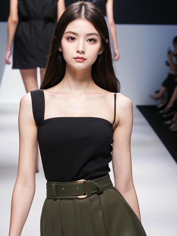 best quality,masterpiece,High resolution,a beauty,Exquisite face shape,Fashion model,Small waist,Fashion clothing,catwalk