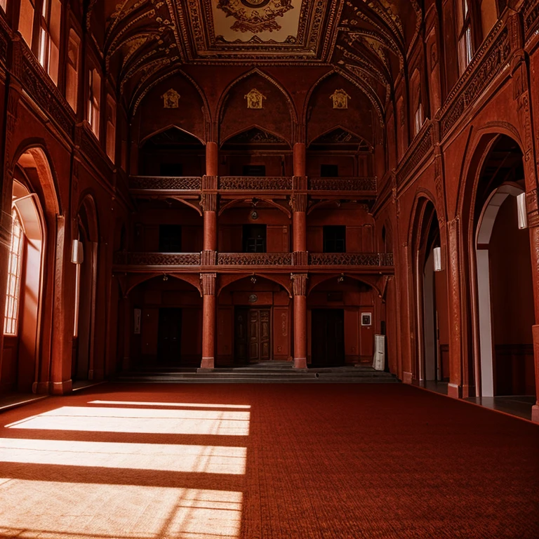 spacious red palace inside