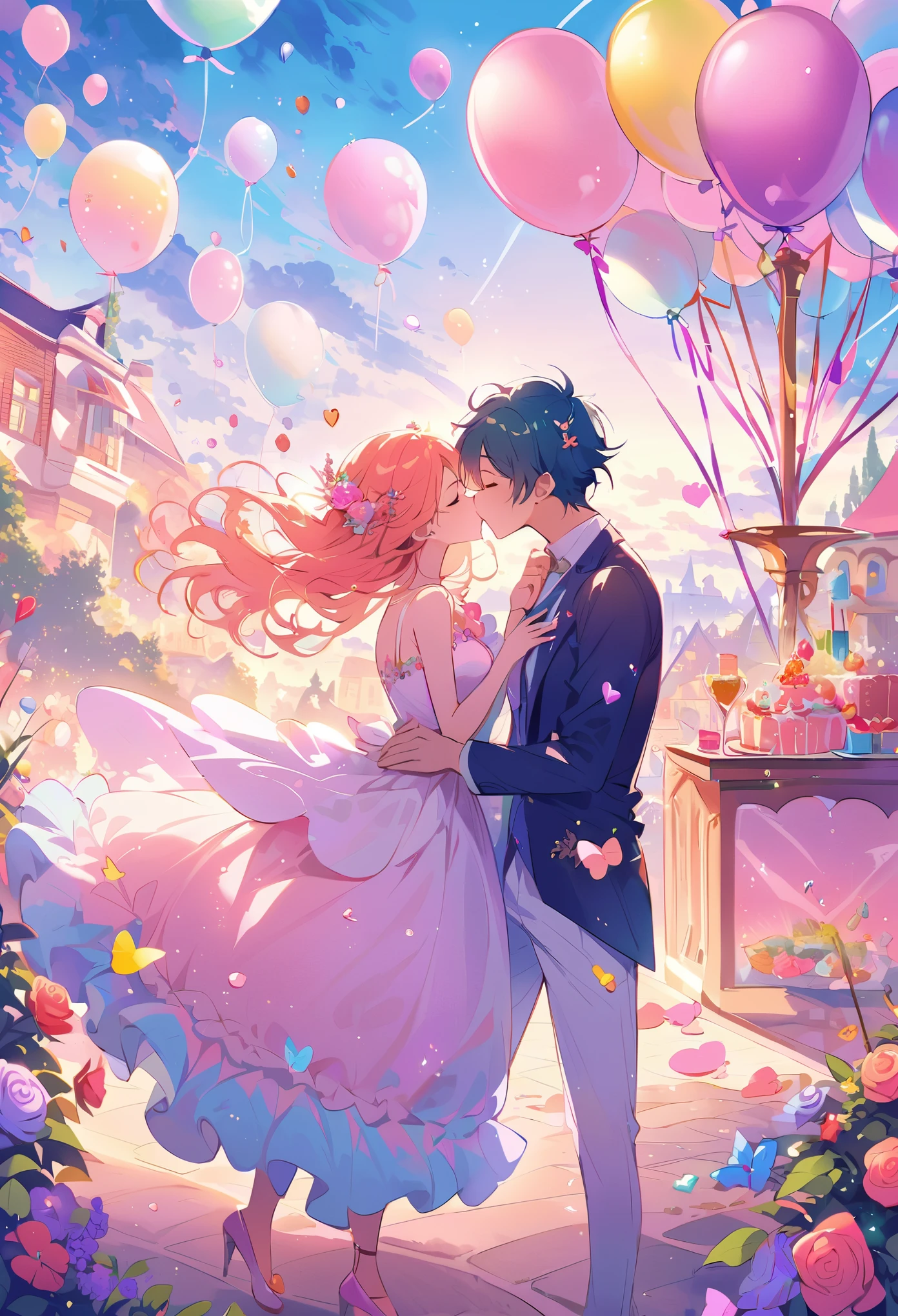 candyland,man and woman,lovers,kiss in the wind,cotton candy,dreamlike,whimsical,playful,magical colors,vibrant atmosphere,sugar rush,enchanted garden,lush greenery,floating balloons,festive atmosphere,energetic,pastel hues,chocolate fountain,fairy lights,candy canes,lollipop trees,blue skies,blissful expression,magical moment,giggles and laughter,happiness and joy,storybook setting,magical sweets,picnic on a candy cloud,romantic scenery,lively and animated,joyful celebration,romantic vibes,sparkling eyes,love in the air,sweet embrace,colorful candies,blowing kisses,love story,creativity and imagination,whispering winds,infinite happiness,forever love.