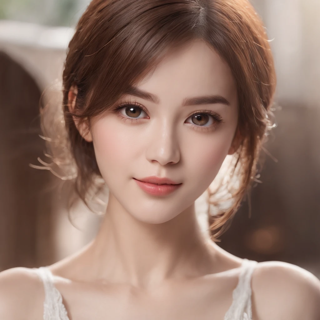 Best Quality, Realistic Feeling, Ultra Detail, Fine Details, High Resolution, 8k Wallpaper, 1 Beautiful Woman,, Light Brown Hair, V-neck T, Sharp Focus, Perfect and Dynamic Composition, Beautiful Delicate Eyes, Fine Hair, Fine and Realistic Skin Texture, Close-up Portrait, Model Body Type, (Original Photography), (Realistic Feeling), (Masterpiece), ( Top Quality), High Resolution, 8K Resolution, (Intricate Detail), (Volumetric Light), Portrait, Female, 30 Years, Short Hair, Straight Hair, Layered Hair, Brown Hair, Extremely Fine Eyes, Eyebrows Very Detailed, Highly Detailed Skin, Highly Detailed Mouth, Highly Detailed Nose, Cute Like An Idol, Blissful Smile, ((Thick Lips)), ((Look at Audience)) ))
Translated with DeepL.com (free version)
