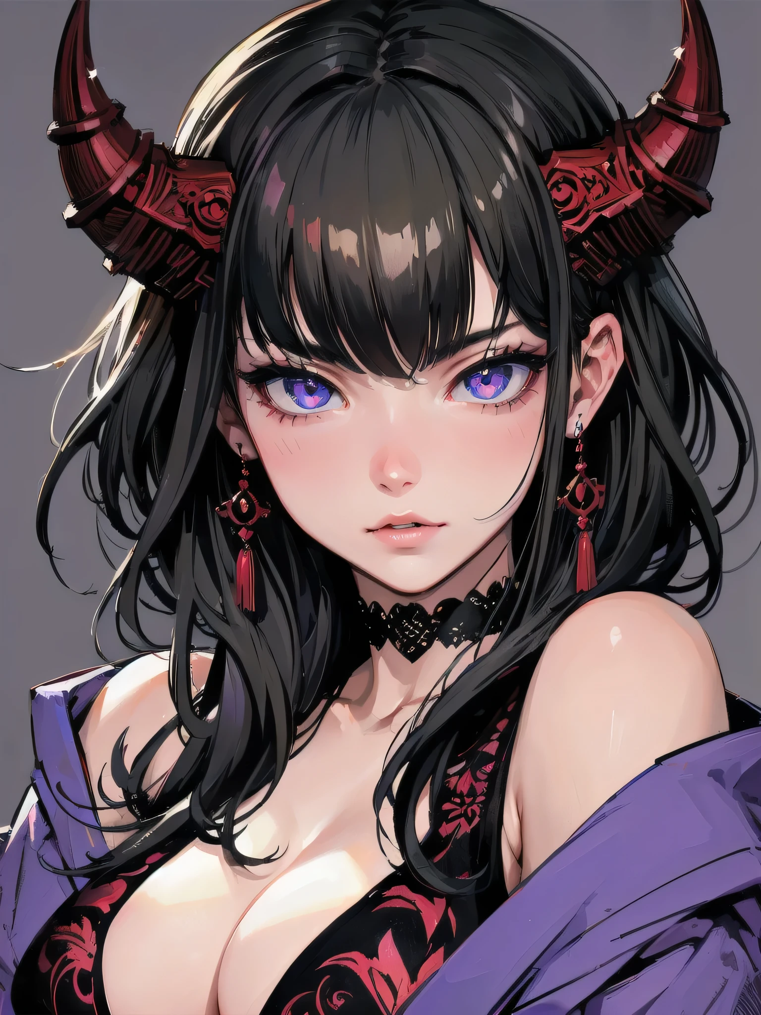 high quality,hd,16k,sharp line,1girl,fantasy,female demon,beautiful hair ,cute face, large breasts ,nice legs,,focus girl,detailed beautiful face,detailed clothes,beautiful eyes,sexy,dynamic angle