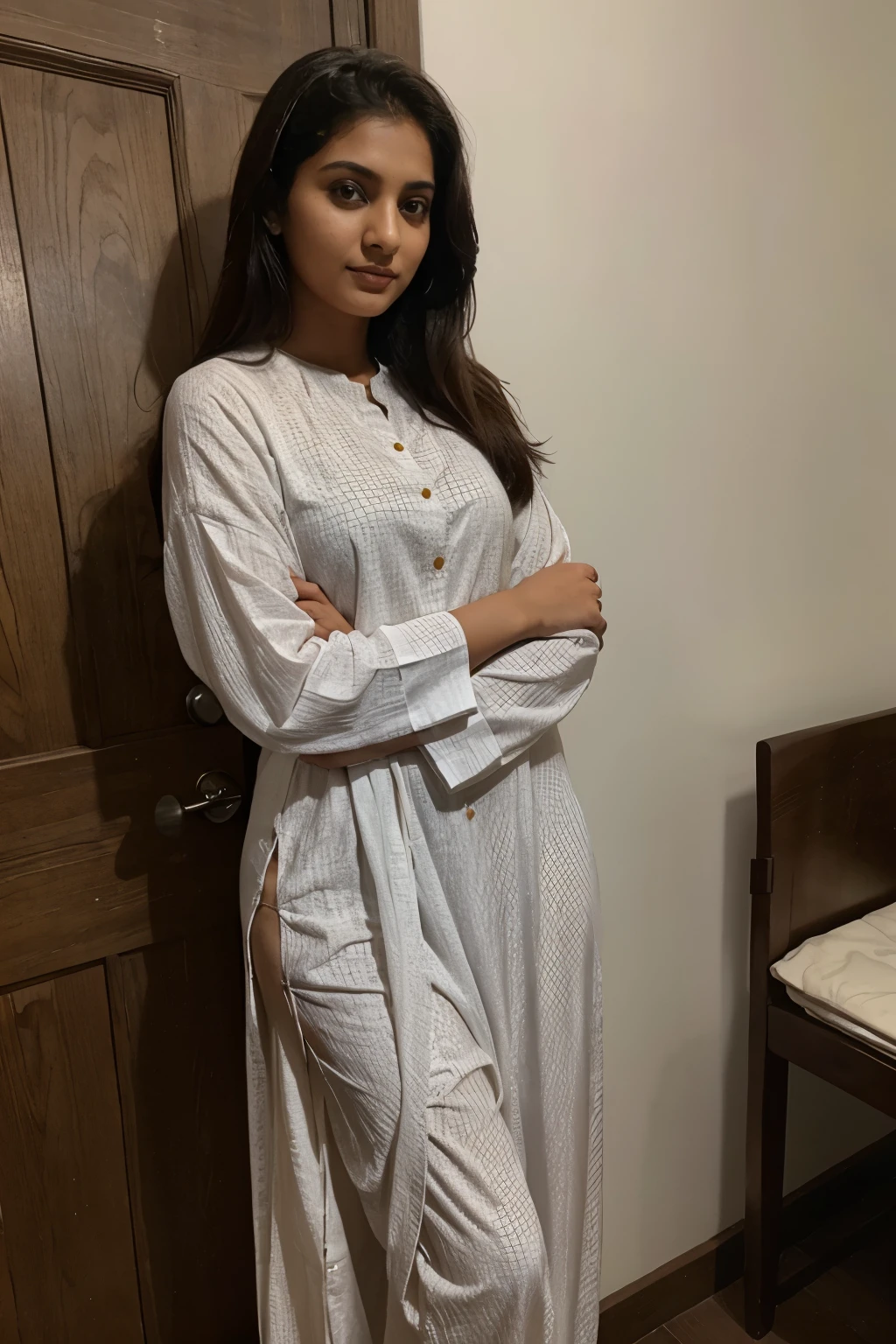 Same girl wearing a salwar