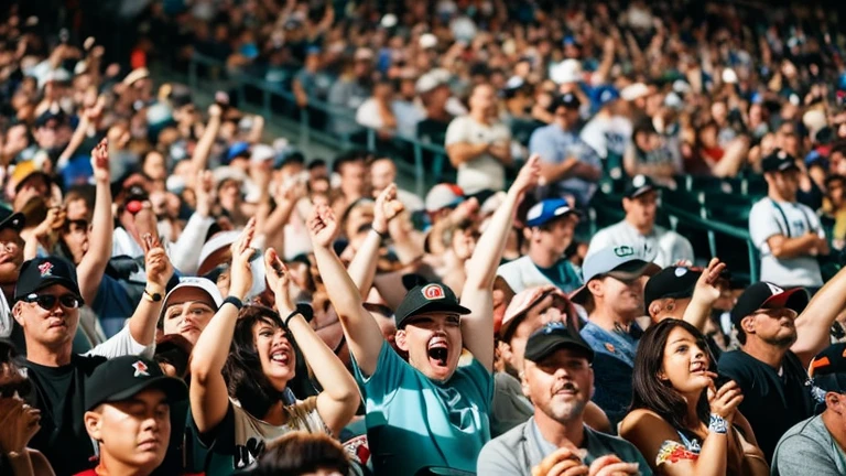 Baseball Fan crowd joy Men