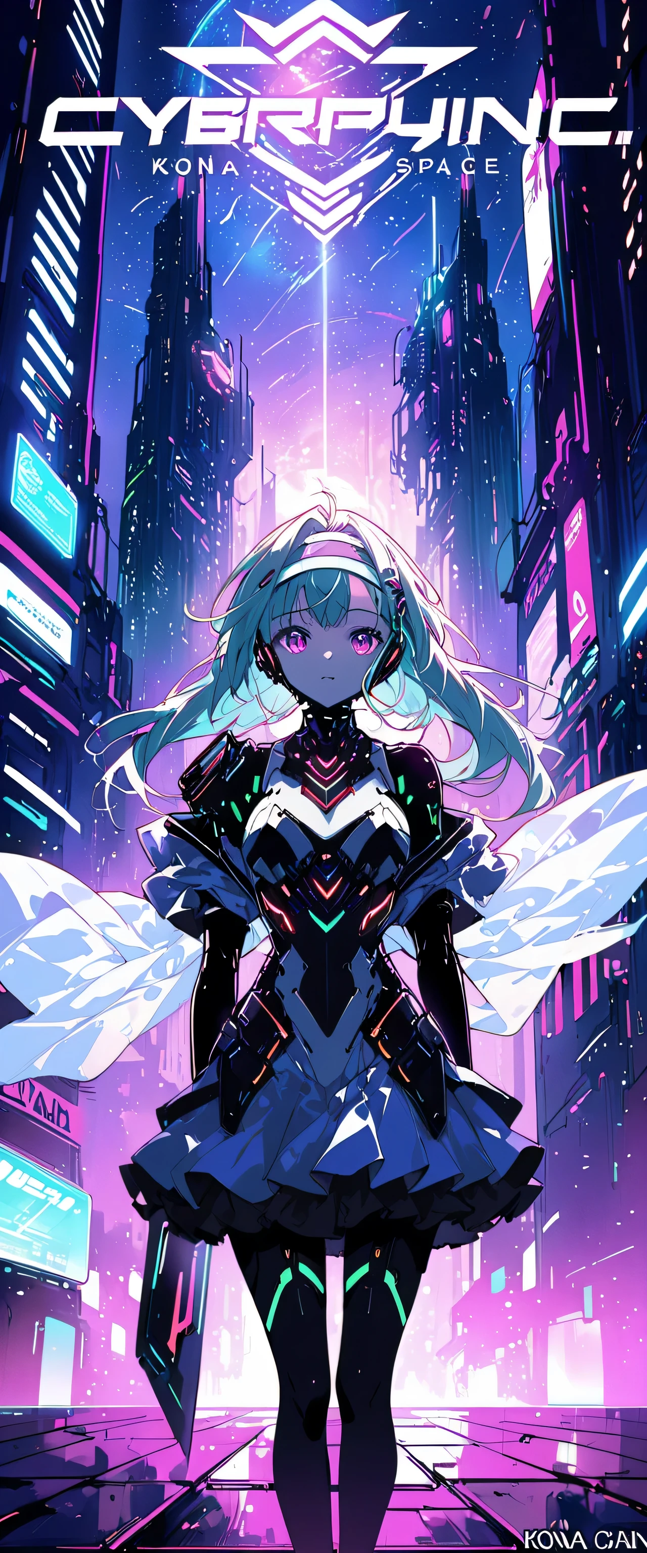 Anime girl wearing a dress and headband standing in front of a building, digital cyberpunk anime art, Digital Cyberpunk - Anime Art, anime cyberpunk art, cyberpunk anime girl, cyberpunk anime girl mech, anime style 4k, Best Anime 4K Kona-chan Wallpaper, cyber high school girl, cyberpunk anime art, portrait anime space cadet girl, future anime girl, Dreamy cyberpunk girl
