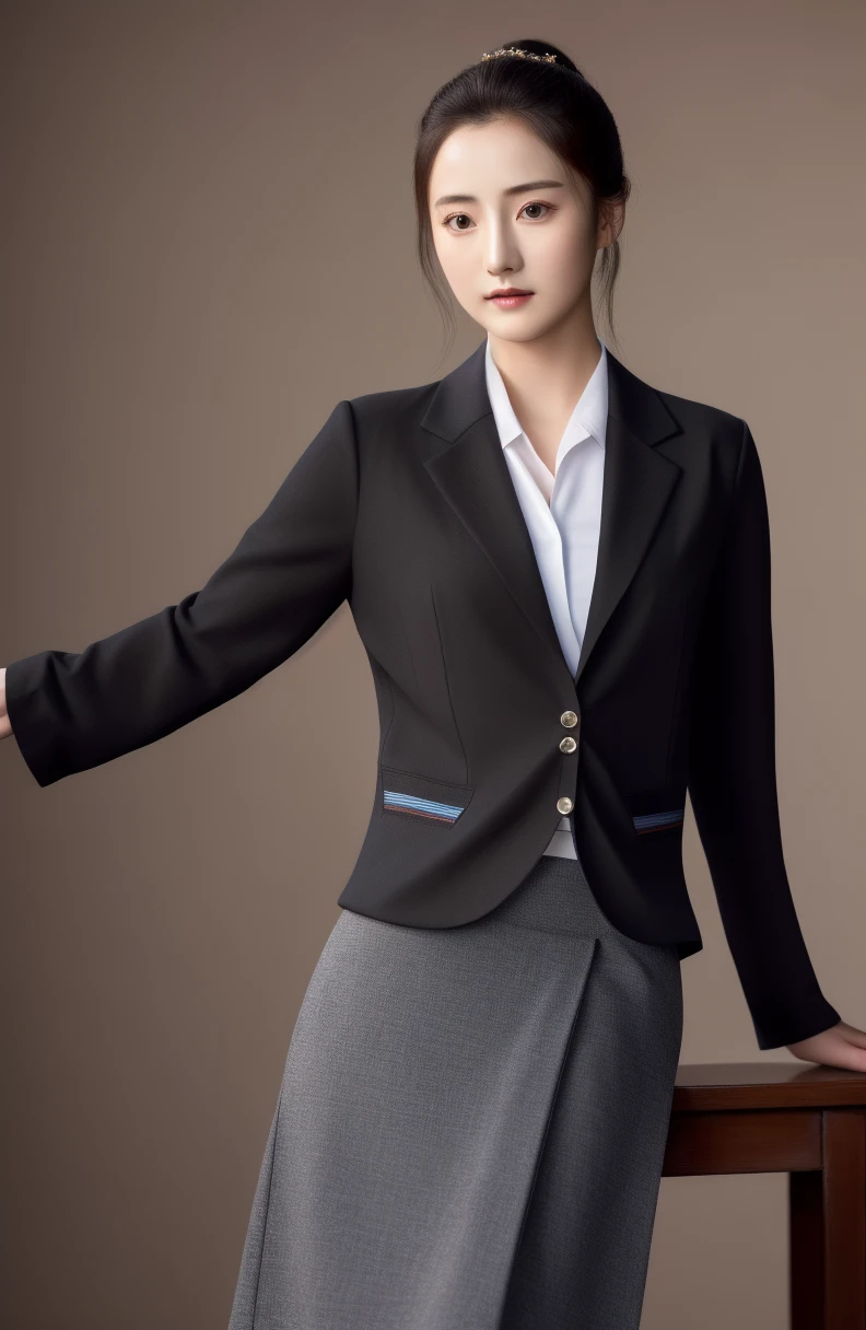 breathtaking, (masterpiece,best quality,ultra high res:1.1),(photo-realistic:1.1),looking at viewer,
character portrait,20yo,chinese actress,
1girl,zhouhaimei,(Classic_black_blazer:1.4),(Pencil_skirt:1.3),(Pointed-toe_pumps:1.2),, award-winning, professional, highly detailed