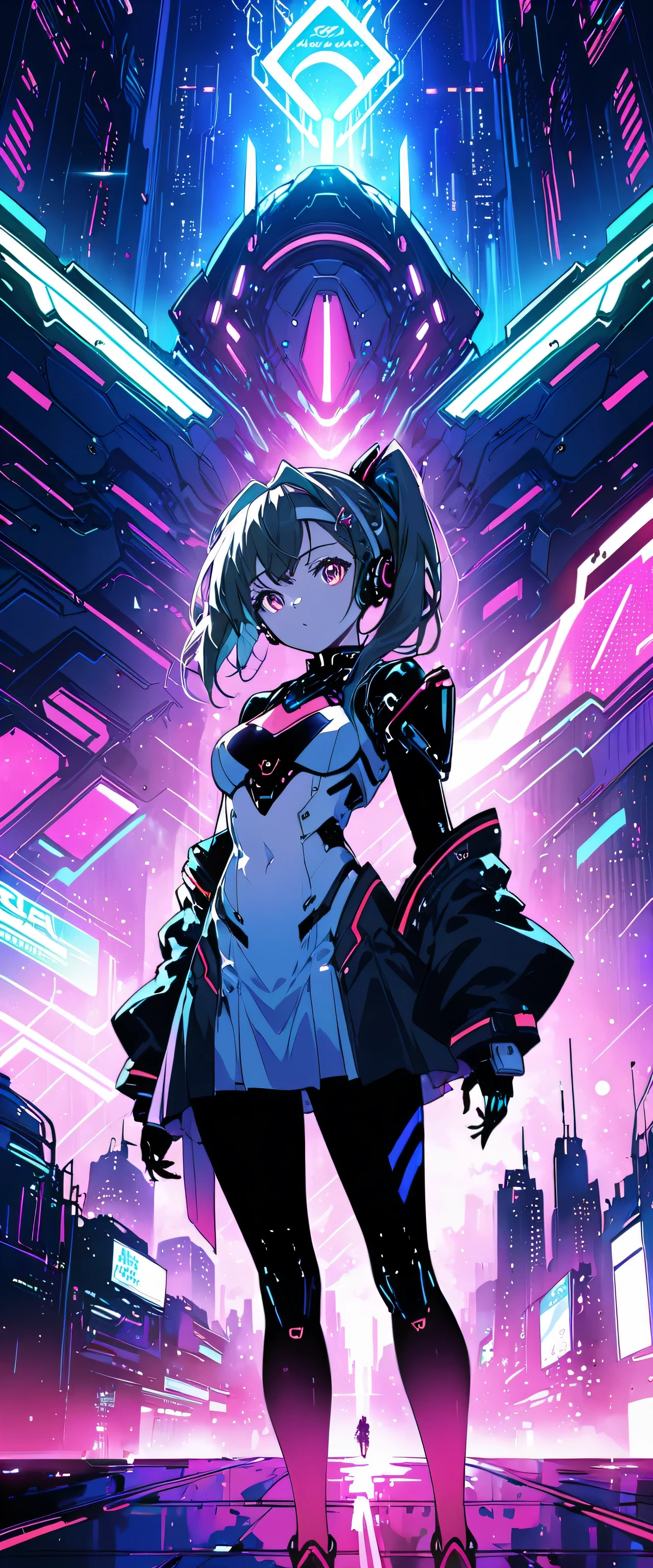 Anime girl wearing a dress and headband standing in front of a building, digital cyberpunk anime art, Digital Cyberpunk - Anime Art, anime cyberpunk art, cyberpunk anime girl, cyberpunk anime girl mech, anime style 4k, Best Anime 4K Kona-chan Wallpaper, cyber high school girl, cyberpunk anime art, portrait anime space cadet girl, future anime girl, Dreamy cyberpunk girl