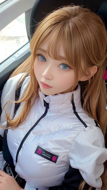bright look、photorealism、full body painting、highest quality、超A high resolution、picture、北欧生まれの非常にbeautiful少女の写真、extraordinary beautiful girl、可愛くてbeautiful顔の詳細、(Pueros face_V1:0.008)、beautiful bangs、alice in wonderland、16 years old、Radiant, fair, glowing skin、facial hair、Bangs that extend to the face、bangs between eyes、super long hair、Glamorous bright natural platinum blonde super long straight silky hair、high resolution eyes、beautiful, Bright and clear, Big light blue eyes shine charmingly、(white astrovest):10、eyeliner、double eyelid、rich bust、Going to bed、lie on your back、sprawl、sleep on your side、lying on one&#39;s back