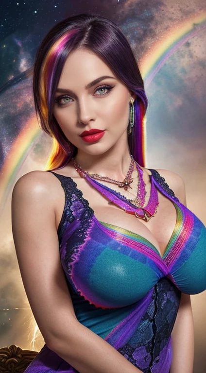 Full body, Masterpiece, an ultra hot gorgeous European woman , High Detail Eyes, Perfect Eyes, Portrait, High Detail Face, Same Eyes, Glare, Rainbow Color, Global Illumination, Soft Light, Dream Light, Digital Painting, 8K Close-up, Fantasy, Night Sky, Stars, Nebula, White Crystal, Moonlight, Serenity, Summer, (8K:1.1)