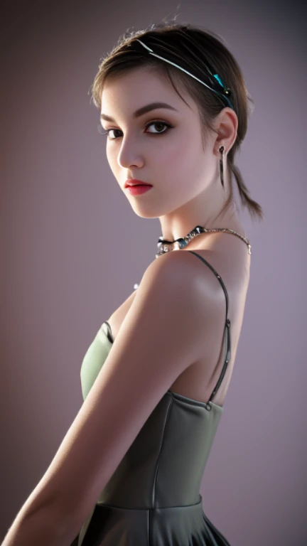 最high quality, masterpiece, High resolution, 1 girl, porcelain dress, hair accessory, necklace, jewelry, beautiful face, On the body, Tyndall effect, realistic, Dark studio, edge lighting, two-tone lighting, (high detail skin: 1.2), 8K UHD, Digital single-lens reflex camera, soft light, high quality, volume light, Frank, photograph, High resolution, 4k, 8K, background blur,