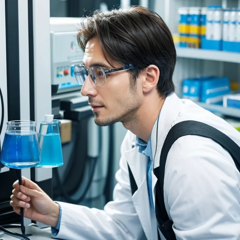 A kind-looking male chemical researcher in his 40s