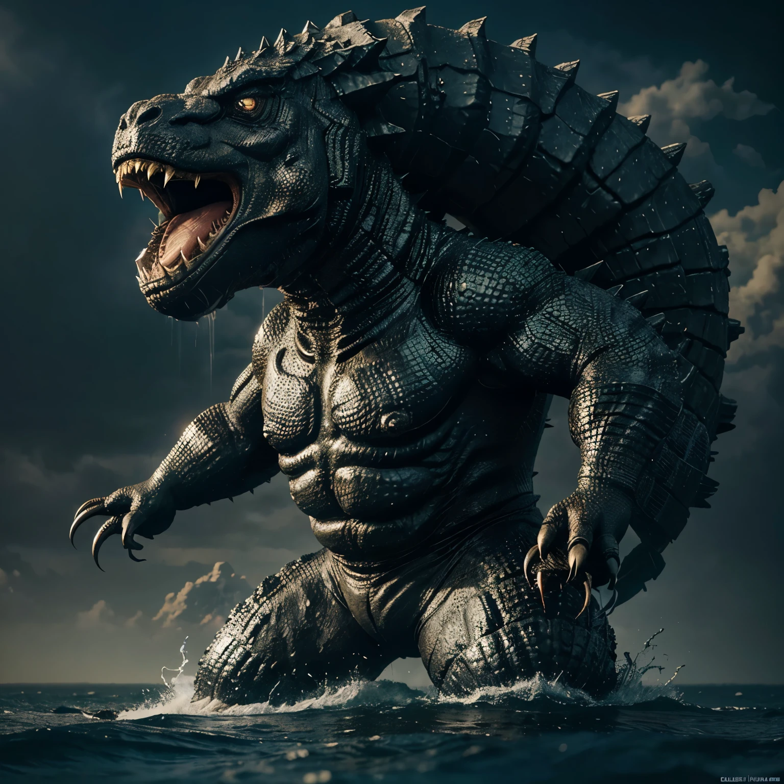 Name:orochi
Gender:male
Height:100miles
Weight:20000 tons
Age:100
Appearance:giant snake Kaiju huge fangs in the water a lot
Origins/Backstory:enemy of godzilla(gojira) also sometimes ally has powers of a black atomic breath has Godzilla like plates for his charge up this snake Kaiju has huge fangs and can break the worlds giantess iron bar with just one bite
Abilities:black atomic breath atomic coil can reason with Godzilla when needing help
Weakness(es):female Kaiju in heat looking to mate weakness electricity
Additional info:he is as old as Godzilla and is a rival and a ally just like king to godzilal
