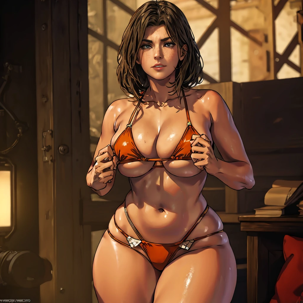 (melhor qualidade:1.3), (qualidade 4K), ((Rosto detalhado)), ((body curvy)), (peitos grandes), clivagem, sexy, ((thong bikini)), ((deck)), ((Pov: ass)), ((Posar: Agachado)),