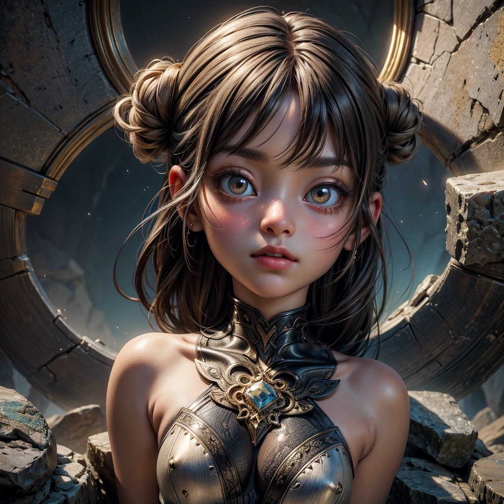 "A breathtaking, (ultra-detailed) painting of a young Girl (Full Body) their faces filled with awe and wonder. The colors and textures are ((highly realistic)), making it a true masterpiece." (subtle nudity:0.7)