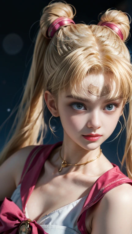 ((master-piece)), (bestquality), (ultra-detail), ((Very detailed)), 10, (10), Sailor Moon, Long Blonde Hair, double ponytail, Sailor Moon Aesthetics, Dream Core,