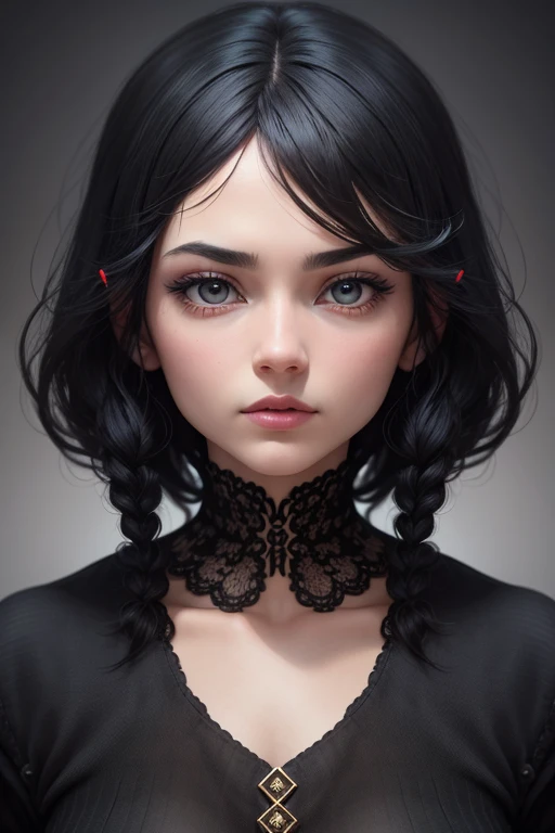 black hair, surrealism, 8K, Super detailed