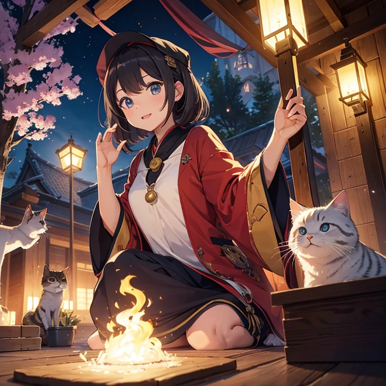 Money、Money猫、Very auspicious、very mysterious、Glowing cat、people々A being worshipped by、beckoning cat、Moneyのbeckoning cat、Cherry tree、Messenger of God、Mysterious Power