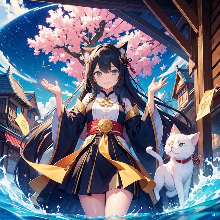 Money、Money猫、Very auspicious、very mysterious、Glowing cat、people々A being worshipped by、beckoning cat、Moneyのbeckoning cat、Cherry tree、Messenger of God、Mysterious Power