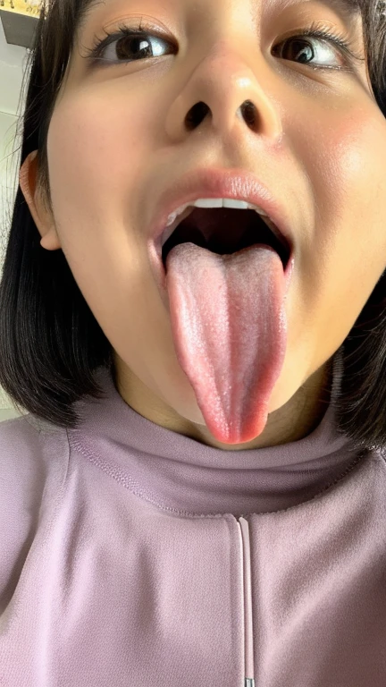 4k、realistic depiction、beautiful image quality、Japanese、beautiful girl、8-year-old、primary school student、女子primary school student、mouth、baby face、主にmouthを大きく描きます、mouthを画面の主要部分として描画します、look up、大きく開いたmouth、tongue、長いtongue、tongueをmouthから出す、mouthの中が見える、mouthを開けて喉を見せてください、Throat is visible、mouthの中が見える、ヌルヌルのtongue、Plenty of saliva、綺麗なtongue、汚れたtongue、臭いtongue、