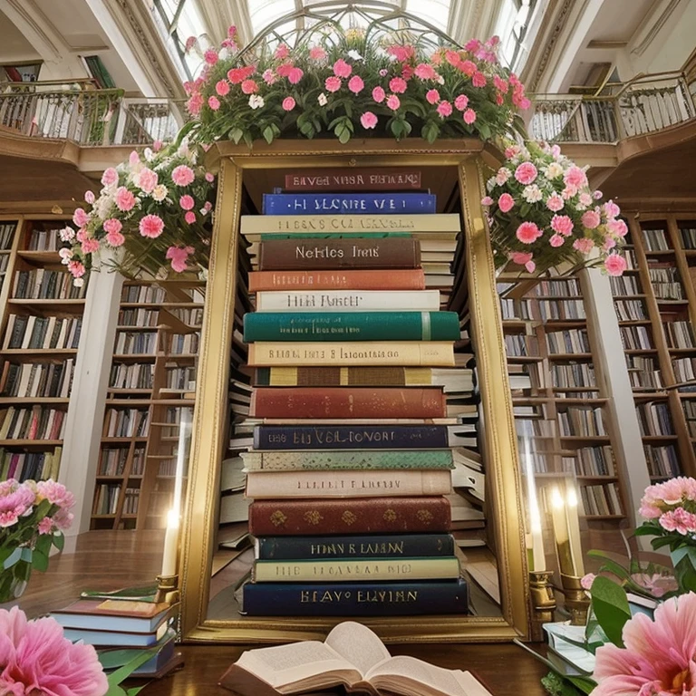 Heaven is filled with books and flowers... and its so colourful and shiny