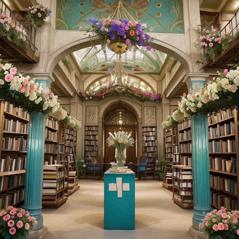 Heaven is filled with books and flowers... and its so colourful and shiny