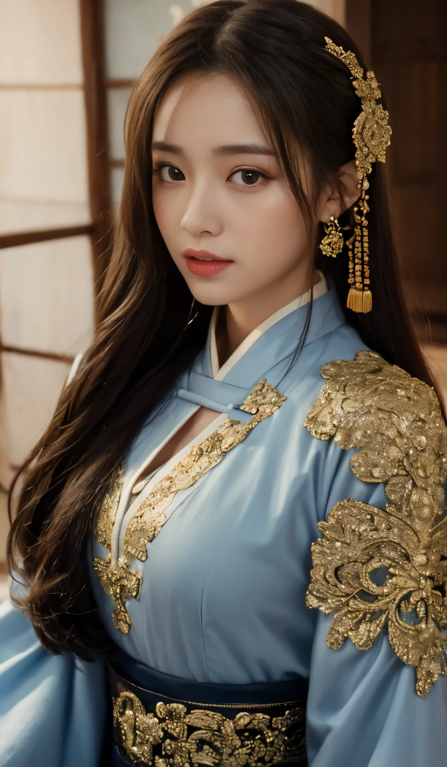 best quality, masterpiece, highres, wuxia 1girl, china dress, super Beautiful face, super beautiful eye, super beautiful hair