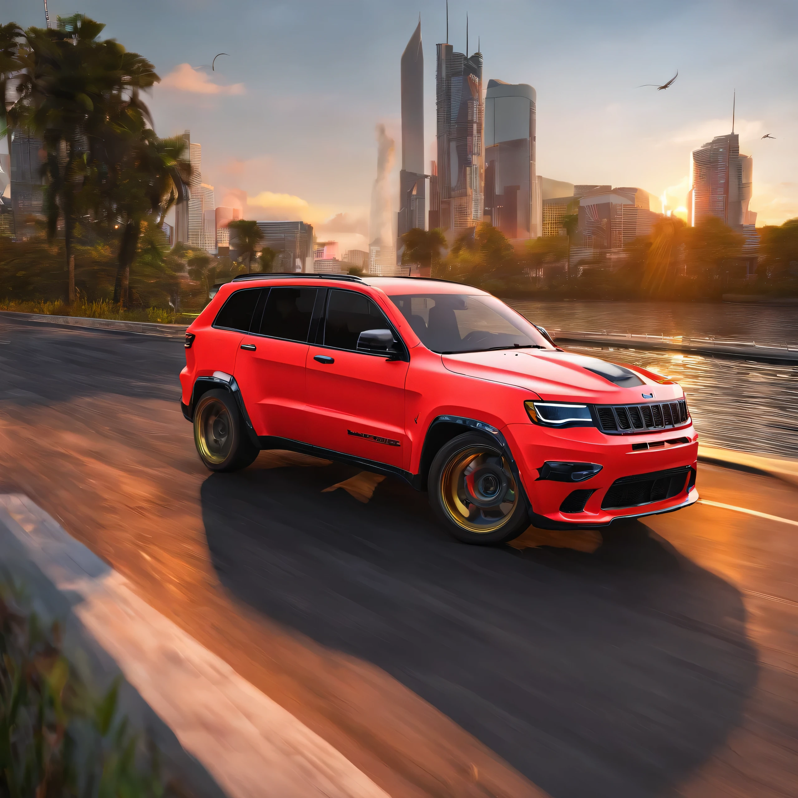 jeep trackhawk l IP by pop mart, Bright eyes, hellcat,wildbody trackhawk, jeep Models, wheels, srt and hellcat,Clean background, Good glossl