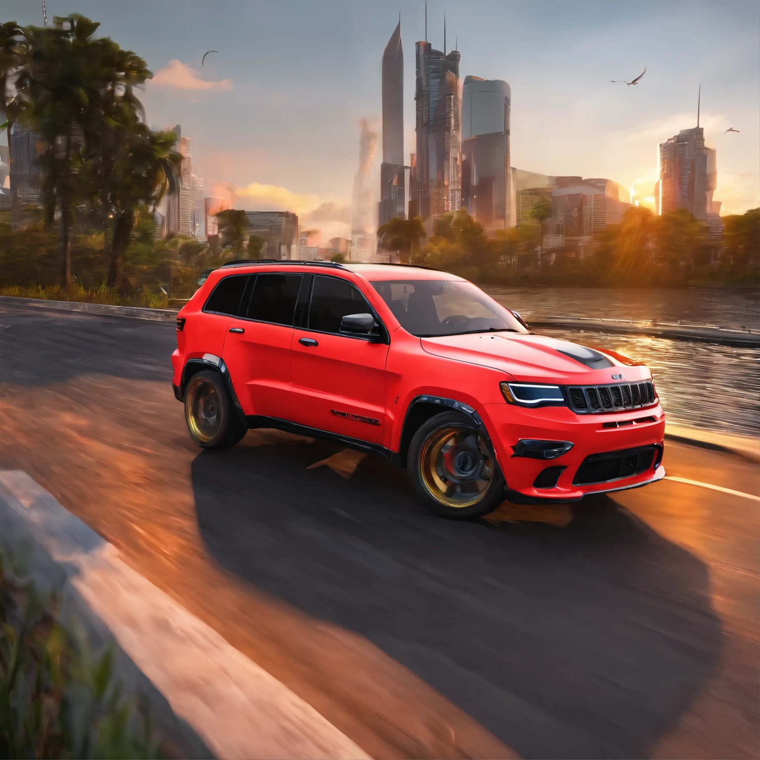 jeep trackhawk l IP by pop mart, Bright eyes, hellcat,wildbody trackhawk, jeep Models, wheels, srt and hellcat,Clean background, Good glossl