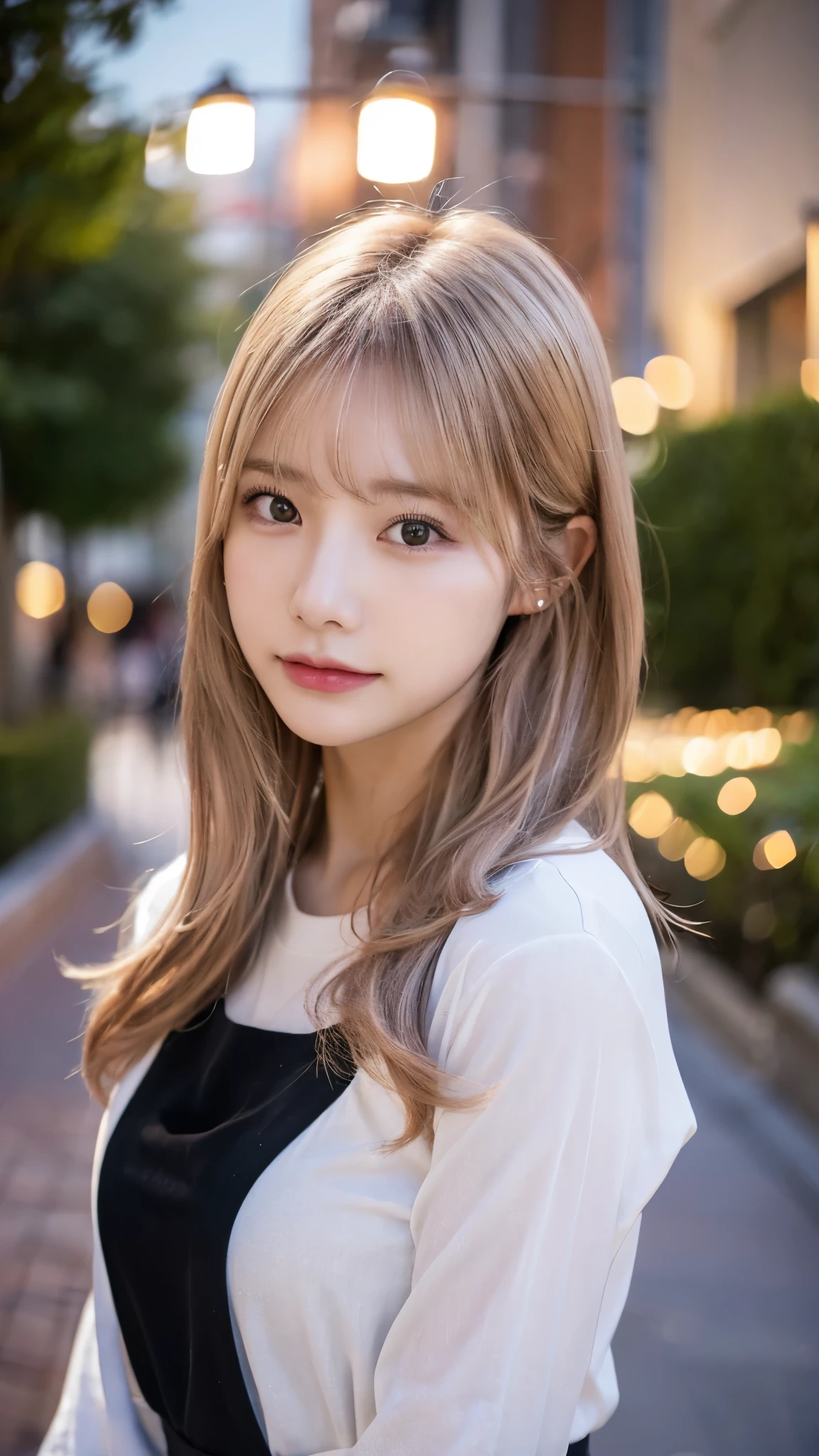 shiny skin、lightly dressed、exposed、thin white shirt、(highest quality,masterpiece:1.3,超A high resolution,),(super detailed,caustics),(Photoreal:1.4,RAW shooting,)ultra-realistic capture,very detailed,High definition 16K for human skin、 Natural skin texture、、Skin looks even-toned and healthy、 Use natural light and color,one woman,Japanese,,cute,pink haired,middle hair,(Depth of the bounds written、chromatic aberration、、wide range of lighting、natural shading、)、(Outdoor lights at dusk:1.4)、(outdoor lights at night:1.4)、(hair swaying in the wind:1)、short hair、Put on your ears、The setting sun is shining in、older sister