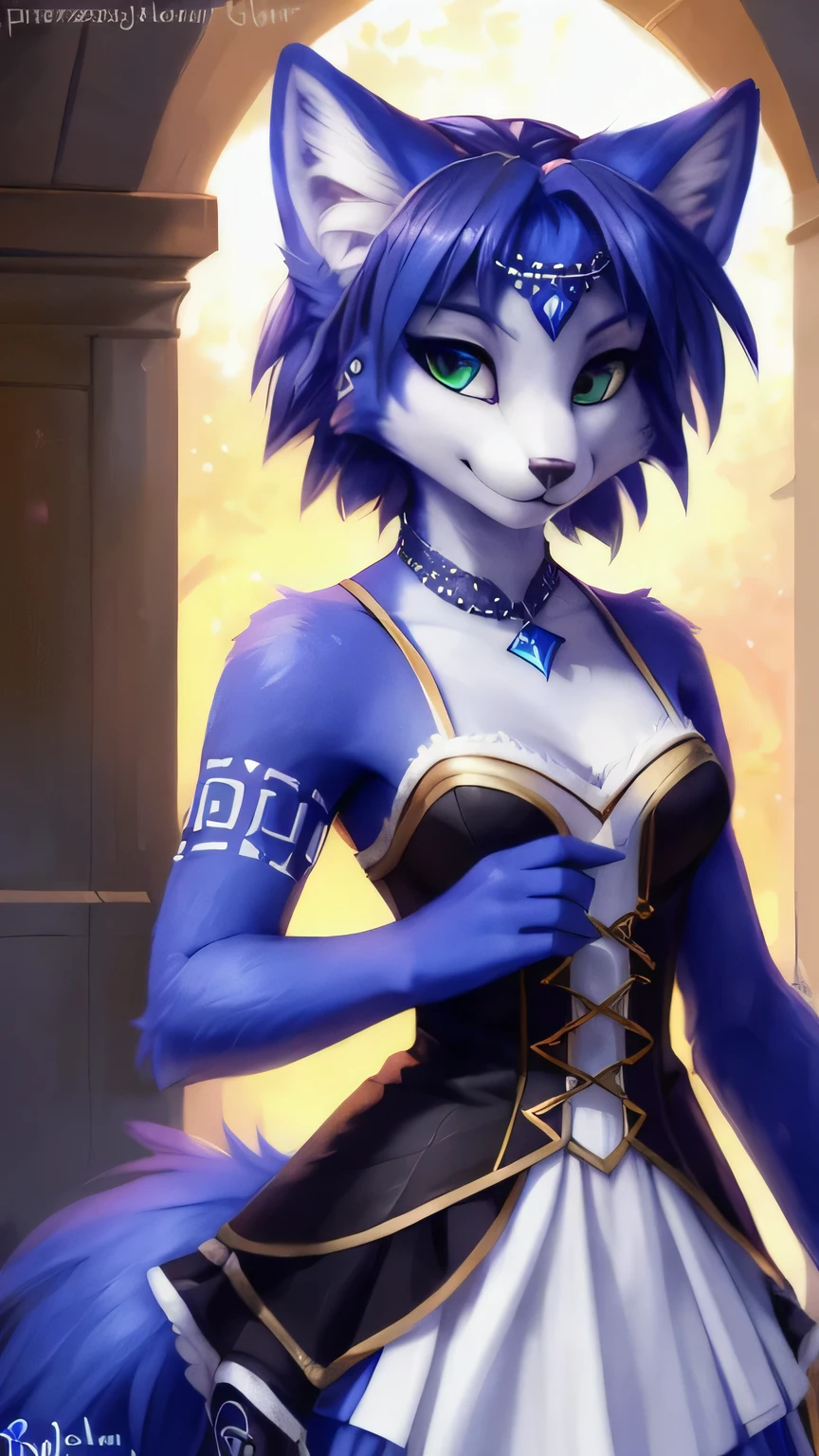 A beautiful and detailed (sweet portrait) von ((Krystal)), Sternenfuchs Krystal, Schlank, liebenswert, Green eyes, Small breasts, Raumanzug, Dekollete, Grinsen, hoch schauen,, Anthro, Pelzig, holografischer Bildschirm, Hochgeladen E621, detailed flauschige fur, (von Fluff-Kevlar, Bayard Wu, personalami, Pino Daeni), detailliertes Gesicht, (flauschige), 1girl, Allein, kein Wasserzeichen