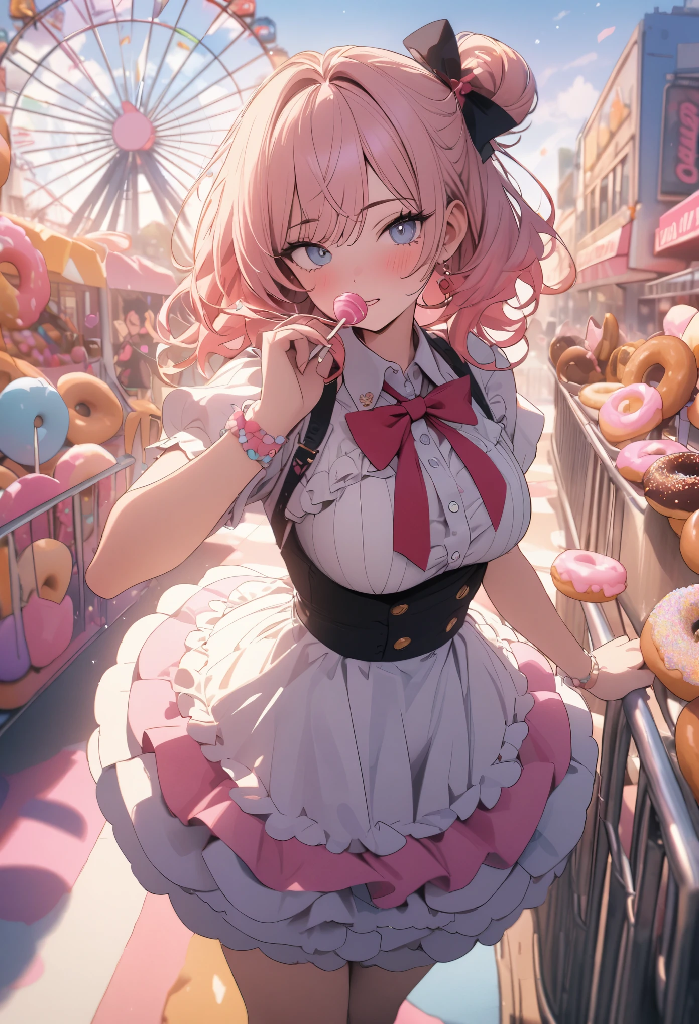 candyland,Donut Ferris Wheel,Lollipop,8k,high quality,masterpiece