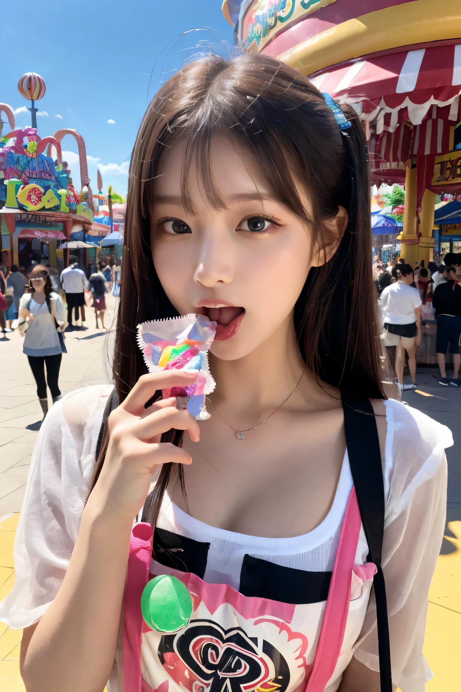 Pubic hair grows、Smile full of happiness、((:1.3))、Pink Panties、、Panting face、Lacking、After being attacked、school girl outfit(Plaid miniskirt)、a sailor suit、Sweating、Expression in a state of excitement、short-hair、eye glass、((Licking soft-serve ice cream:1.3))、((pulling panties down:1.3))