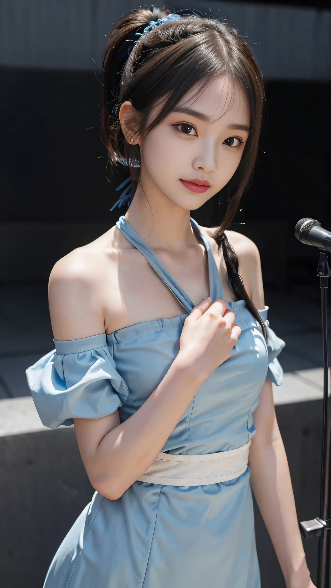 (masterpiece, Best Quality:1.2), 8K, 85 mm, Official art, Raw photo, absorbers, Platinum Blonde Hair, (Blue eyes, miniskirt, sweet ta, Gothic, Dress:1.2), Idol face, Upper body, Beautiful Girl, gardenias, Copenhagen, Short sleeve, Elegance, Sophisticated, gardenia, Looking at Viewer, Film grain, chromatic aberration, Sharp Focus, face lights, Dynamic lighting, Cinematic lighting,(( a facial expression full of pain and joy,, Look down in embarrassment:1.2))、(((tucking up the skirt, cute panties are visible)))、